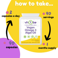 vh1be Vegan Omega 3 Algal Oil 90 Softgels