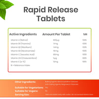 Red Label Health Multivitamin Tablets for Men & Women, 30 Tablets 1 Month Supply A-Z Essential High Strength Multi Vitamin Supplement Immune Support & Daily Wellbeing Vegetarian Multivitamins One a Day