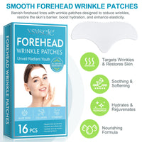Feeliville 16PCS Forehead Wrinkle Patches, Collagen Forehead Anti Wrinkle Patches with potent anti-aging agents, for Fine Lines & Frown Lines,Moisturizing forehead & between eyes