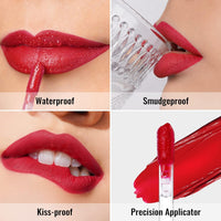 Oulac Matte Liquid Red Lipstick for Women, Long Lasting Red Highly Pigmented Creamy Matte Lip Gloss,Rich Colour Formula with Vitamin E & Rose Oil, Waterproof, Vegan & Cruelty-Free (Kiss me now M01)
