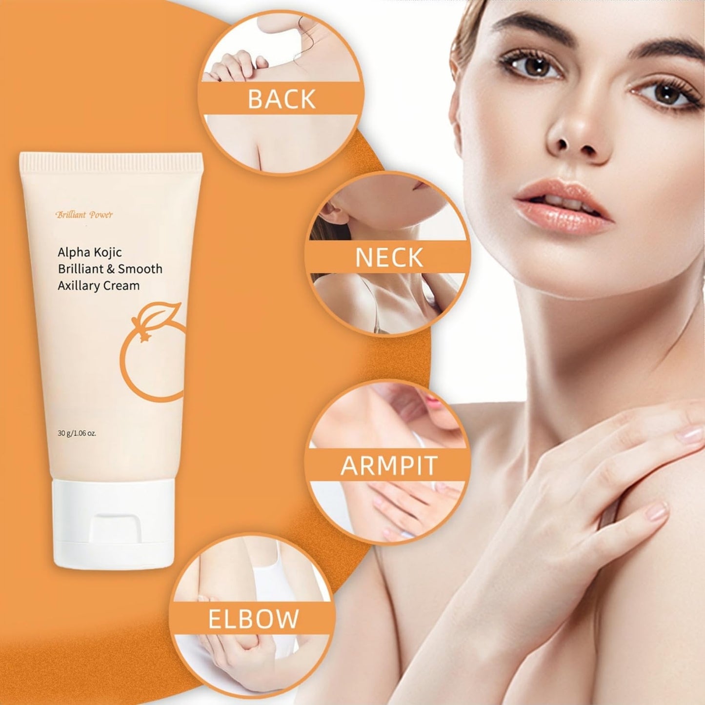 Kojic Acid Underarm Cream,Underarm Whitening Cream,Dark Underarms Treatment,Skin Whitening Body Lotion,Skin Lightening Cream,Skin Care for Armpits, Knees, Inner Thighs, Bikini Areas,Reduce Odor