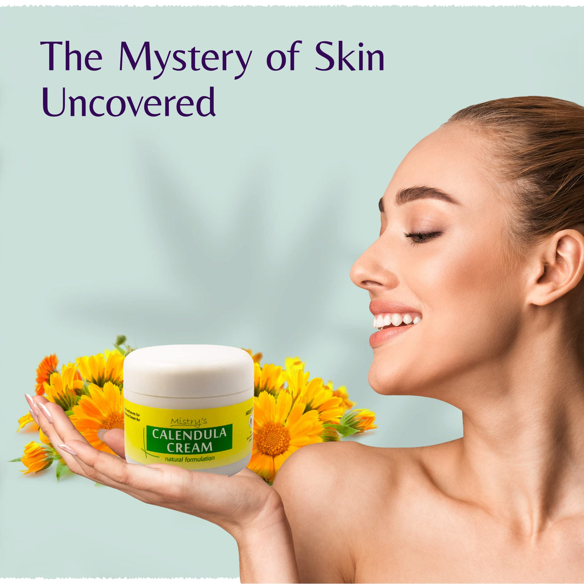 The House of Mistry Mistry's Calendula Cream 50g - Calms & Hydrates, Muti-Purpose Skin Cream for Healing Cuts, Sores and Treating Rough Skin - Additive Free, Vegan,