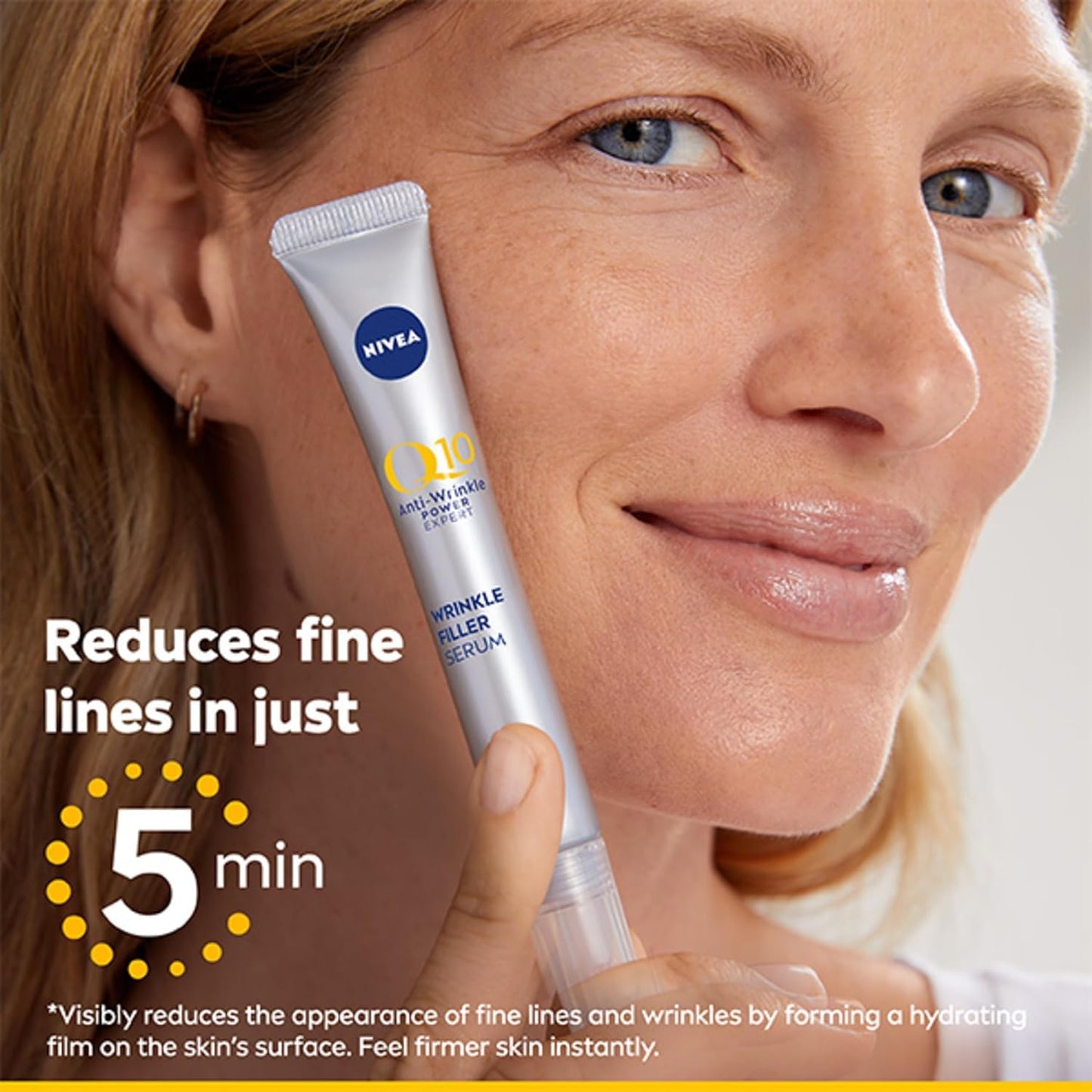 NIVEA Q10 Anti-Wrinkle Power Expert Wrinkle Filler Face Serum (15ml), Hydrating Serum with Pure Coenzyme Q10 and Peptides, Anti-Age Face Moisturiser Reduces Fine Lines and Wrinkles in 5 Minutes