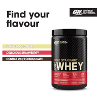 Optimum Nutrition 100% Gold Standard Whey Protein Powder, 24g Protein, Delicious Strawberry, BCAA, Low-Sugar, Fast-Digesting Isolate for Muscle Gain & Recovery, 300g, 10 Servings