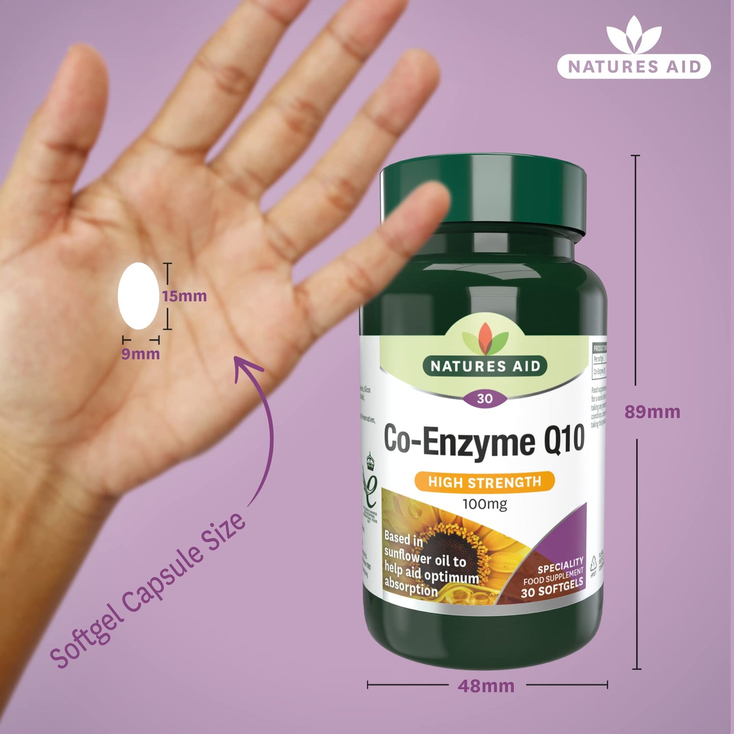 natures aid Natures Aid Co-Q-10 100mg Capsules | 1 x 30s