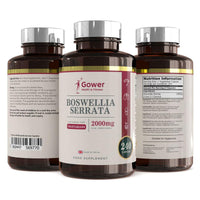 Gower Health & Fitness GH Boswellia Serrata 2000mg High Strength Capsules | 5:1 Boswellia Extract | 240 Vegan Capsules | Boswelia Frankincense Supplement | Non-GMO & Gluten Free | Made in The UK