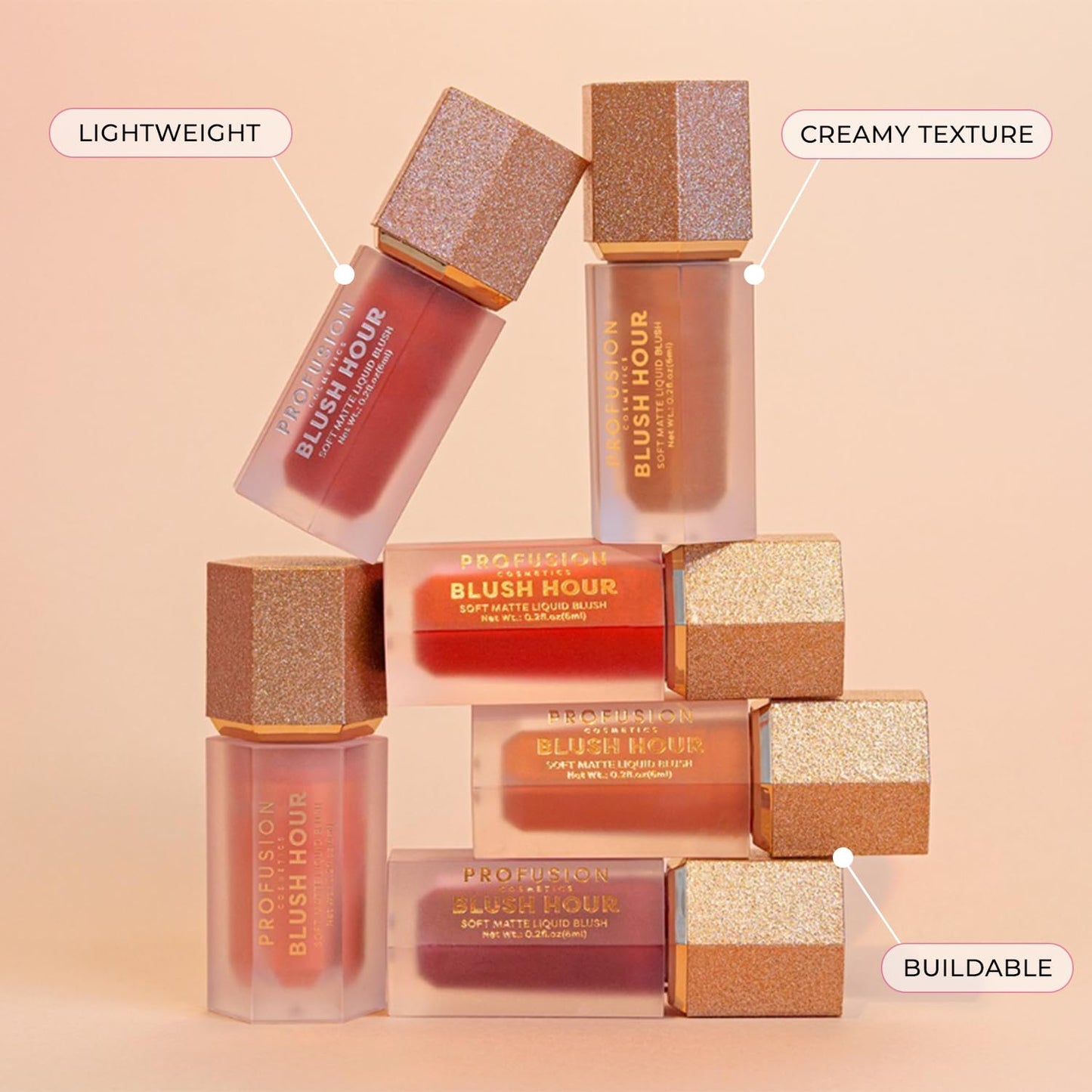 Profusion Cosmetics Blush Hour for Face, Lightweight and Long Wearing Soft Matte Liquid Blush Provides Natural Finish, Creamy Texture Which is Buildable, Essential Beauty Tool for Raising Your Glow