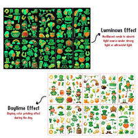 Boerni St.Patrick'S Day Temporary Tattoos,10 Sheets Luminous Shamrock Temporary Tattoo Glow in The Dark Stickers for Kids & Adults Irish St Patricks Day Decorations Accessories