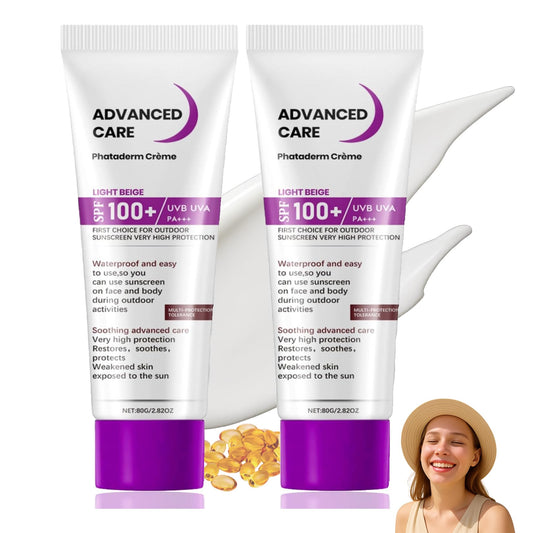 Generic 2 Pack SPF 100 Sunscreen 80g – High UVA/UVB Protection Face Cream – Waterproof & Soothing Moisturizer – Lightweight, Non-Greasy Daily Use – Helps Prevent Sunburn