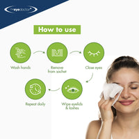 The Eye Doctor Tea Tree Oil Eyelid Wipes - 40 x Single Use Eye Cleaning Wipes for Daily Lid Care - Individual Preservative Free Sensitive Eye Cleaner - Soothes Cleans and Refreshes