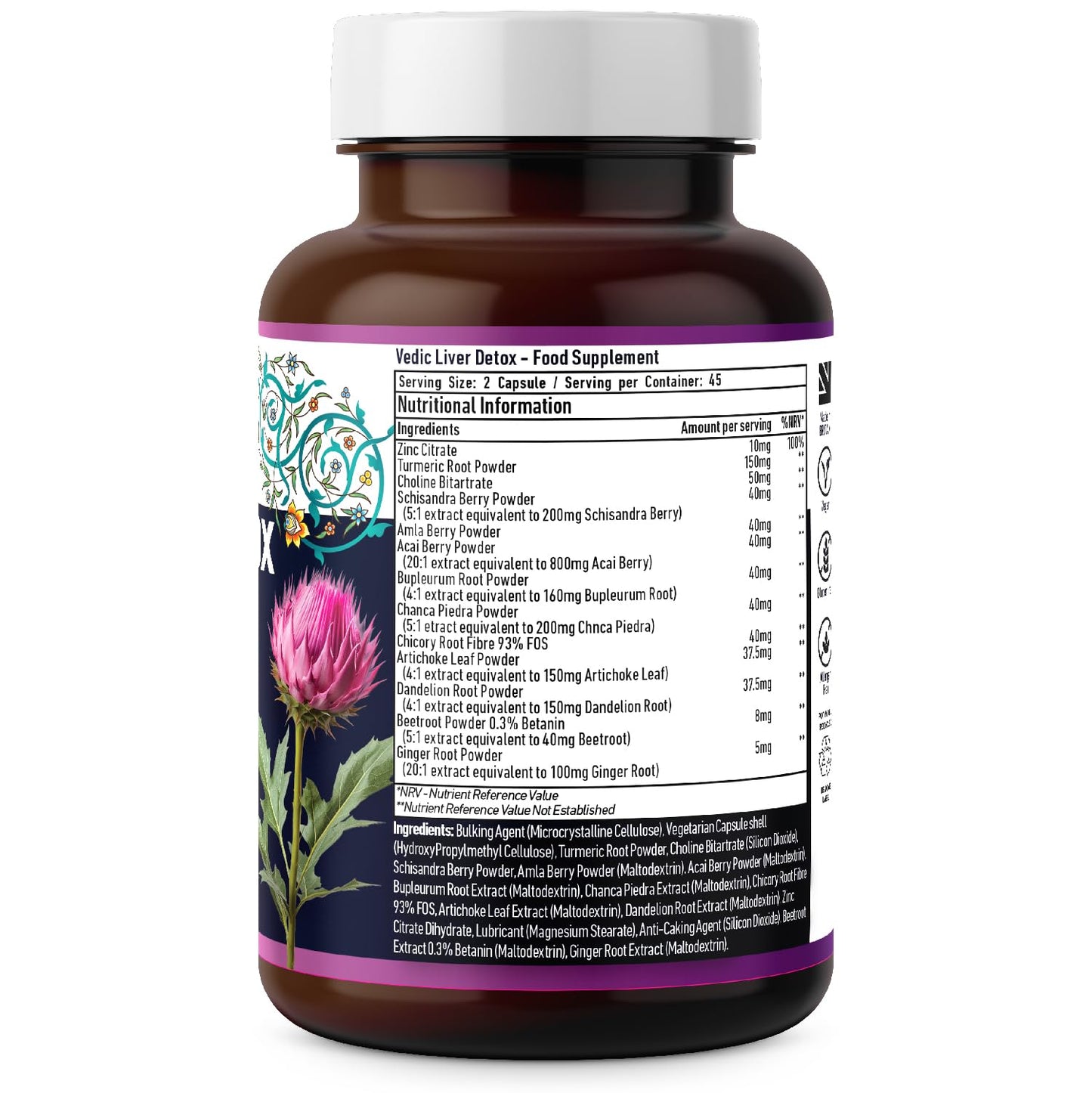 Vedic Essentials Vedic Advanced Liver Cleanse & Detox | High Strength Liver Support Capsules | 13 Essential Natural Ingredients for Healthy Liver Function | Vegan, UK Made, Premium Supplement