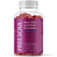 Free Soul Biotin Hair Supplement | Delicious Hair, Skin & Nails Gummies | Chewable Hair, Skin, and Nails Vitamins | Biotin with Vitamins B6, B12, Zinc, Selenium, E, A, C & D | 60 Gummies
