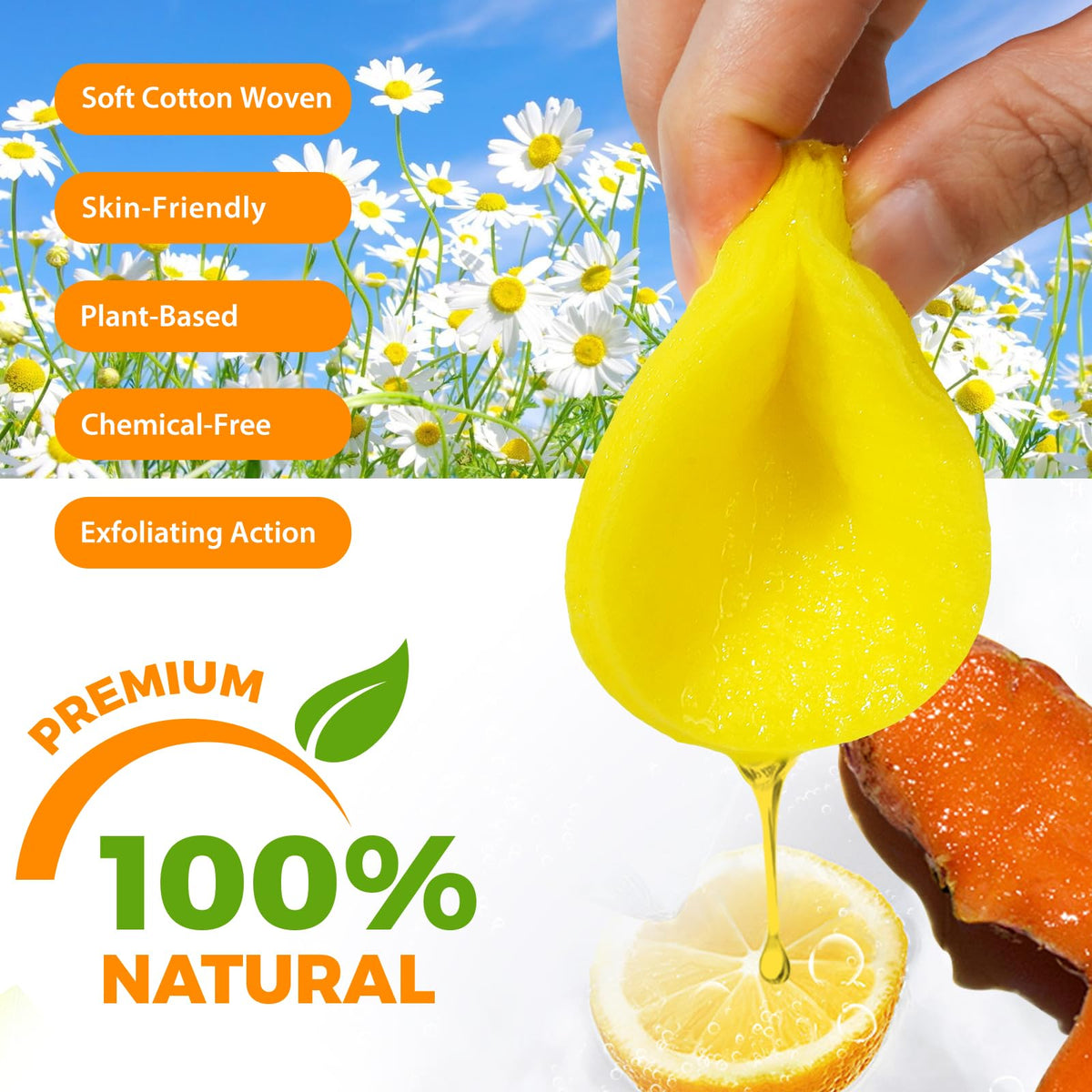 Uocasi Kojic Acid & Turmeric Cleansing Pads, Turmeric Exfoliating Foaming Pads with Panthenol Vitamin B5, Resurfacing Pads for Face & Body,Fades Dark Spots, Fades Discoloration, Facial Sponges - 30Pcs