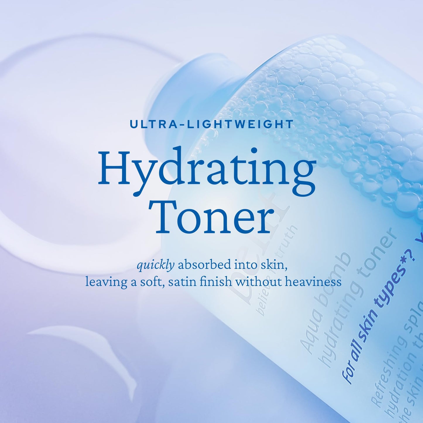 belif Aqua Bomb Hydrating Toner | Hydrating Lightweight Toner with niacinamide & hyaluronic Acid, Instant Absorption, Pore blurring, Glowing Skin, Korean Skincare, Korean Beauty (200ml)