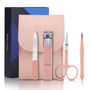 Aceoce Manicure Set Men Travel Nail Clipper Kit - Mini Luxury Manicure 4 in 2 Manicure & 1 Nose Hair Scissors Stainless Steel Professional Pedicure Set Travel Nail Grooming Kit Gift for Men Lovers Parents