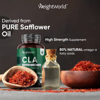 CLA 3000mg Safflower Oil Supplement - 180 Softgels (2 Months Supply) - CLA Capsules, Powder & Tablet Alternative - 80% Pure Active Isomers Conjugated Linoleic Acid Pills - Pre-Workout Diet Supplement