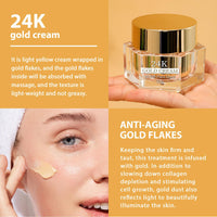 24K Gold Cream, 99.9% Pure Gold, 30g, Anti-Aging, Moisturising