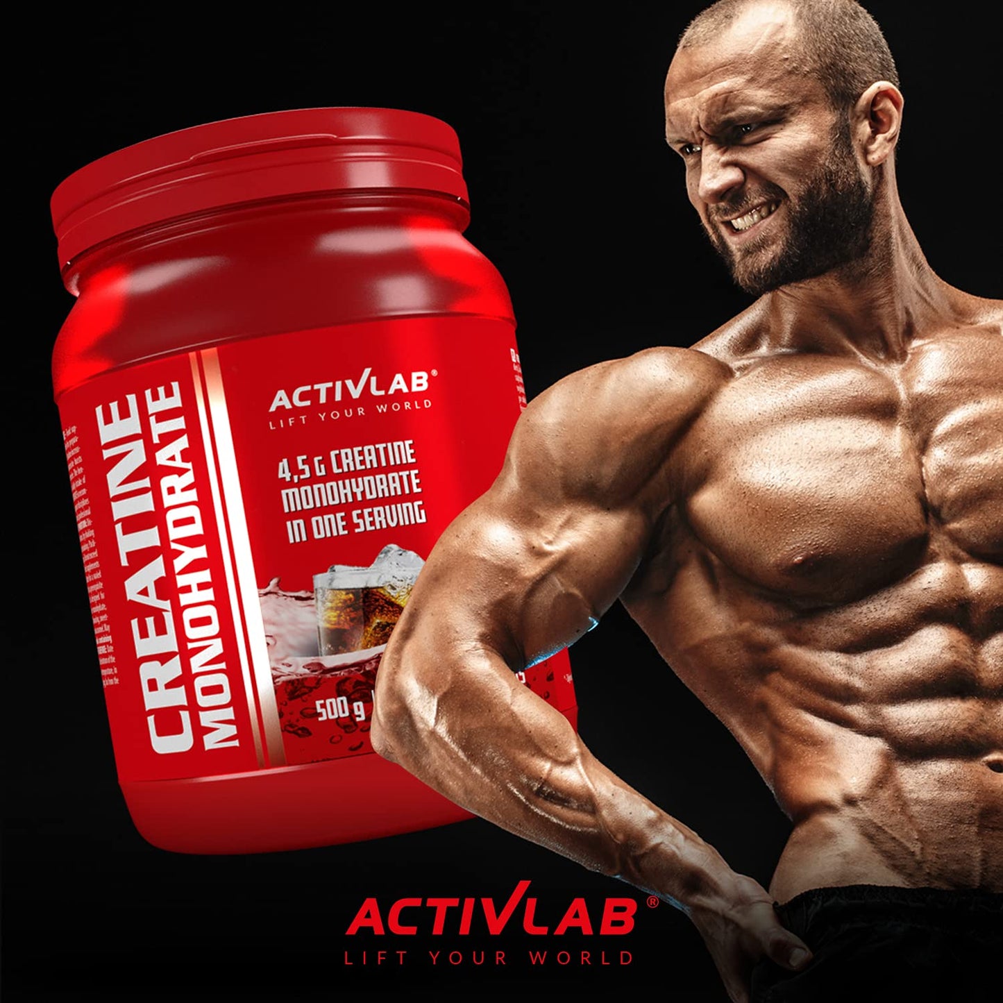 Activlab Creatine Monohydrate - 500g Jar | Optimum Nutrition Pre-Workout 83 Servings | Creatine Powder for Muscle Growth- Cola Flavor