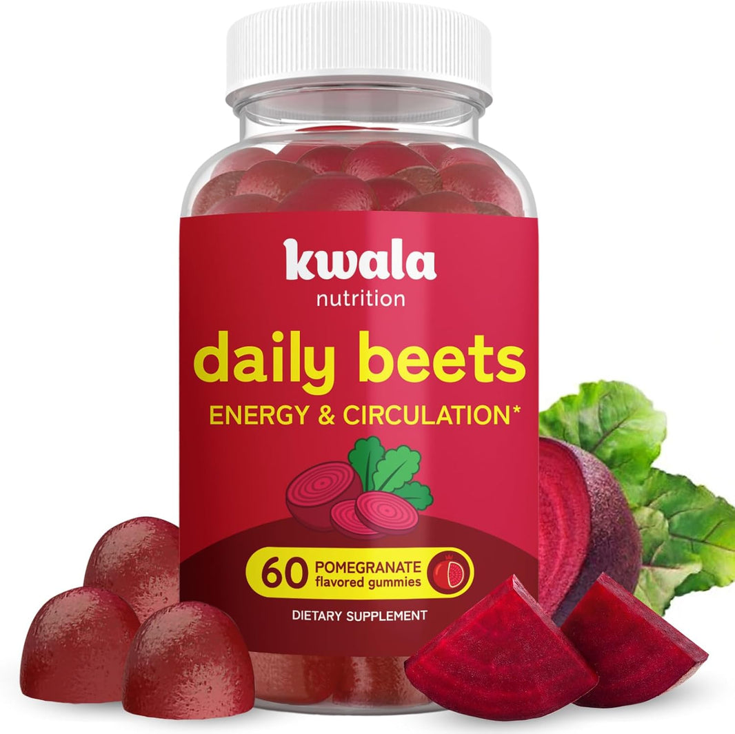 Beet Gummies for Energy, Nitric Oxide, 60 Beet Chews, Beets Chewables Supplement