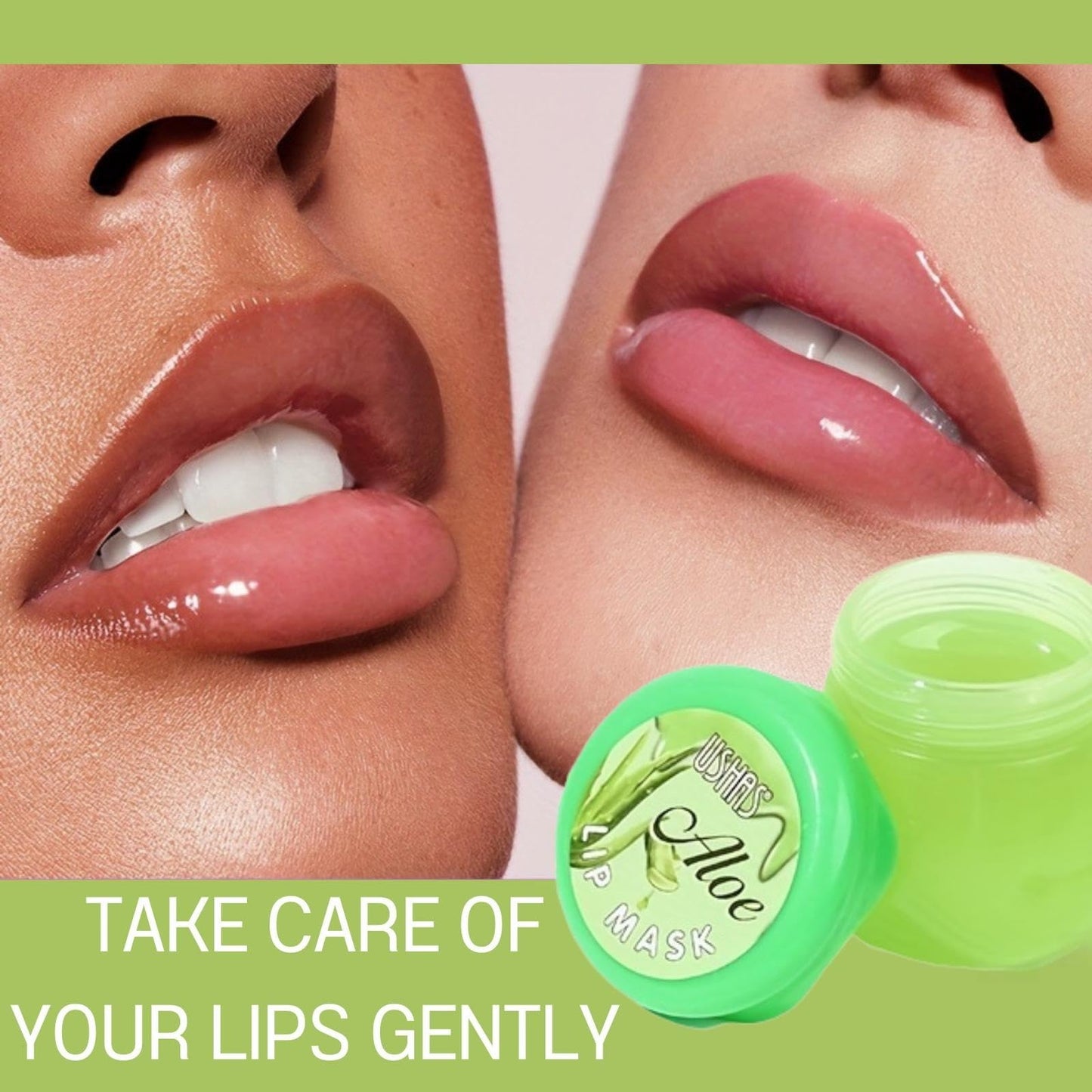 TBeautfave Lip Sleeping Mask, Aloe Vera Lip Mask Overnight Lip Balm Lip Oil Lip Moisturiser Nourishing for Dry Chapped Peeling Cracked Lips Lip Plumper Fades Lip Lines Lip Repair Lip Care