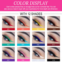 LOPHE 12 Coloured Liquid Eyeliner Set, Rainbow Colorful Eyeliner Pencil, Matte Eyeliner Pencil, Long-lasting & Waterproof, Smudge-Proof Eye Liners, Suitable for Christmas And Masquerade Makeup