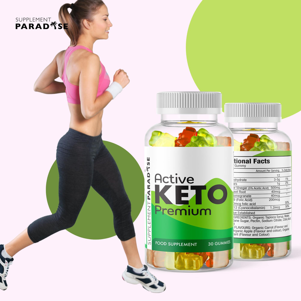 SUPPLEMENT PARADISE Active Keto Premium Gummies - 1 Month Supply - Supplement Paradise