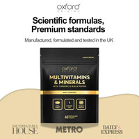 Oxford Origins Award Winning Multivitamins and Minerals Boosted with Turmeric | Made in The UK | Vegan Multivitamin Tablets for Women & Men | 100% NRV Multivitamin with 28 Key Nutrients (180 Count)