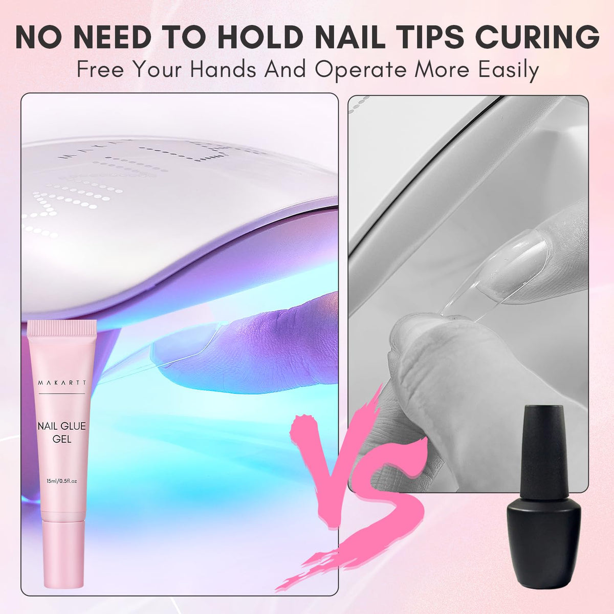 Makartt Nail Glue Gel for Press On Nails, Extra Strong 3 in 1 Solid Nail Glue for False Nail Tips, Long-Lasting 3D Gel for Acrylic Decoration, Curing Required,30 ML