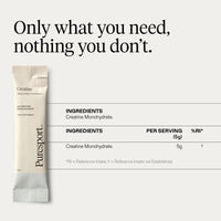 Puresport Creatine Monohydrate Powder (30 Sachets), 5g Micronised Unflavoured Creatine Supplement for Women & Men, Improves Strength & Recovery, Informed Sport Certified, Travel-Friendy