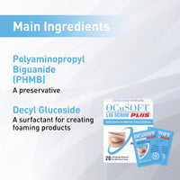 OCuSOFT Lid Scrub Plus 20 Wipes for Eyes, Cleansing, Moisturizing, Treating Dry Eye, Meibomian Gland Dysfunction, Blepharitis Including Demodex