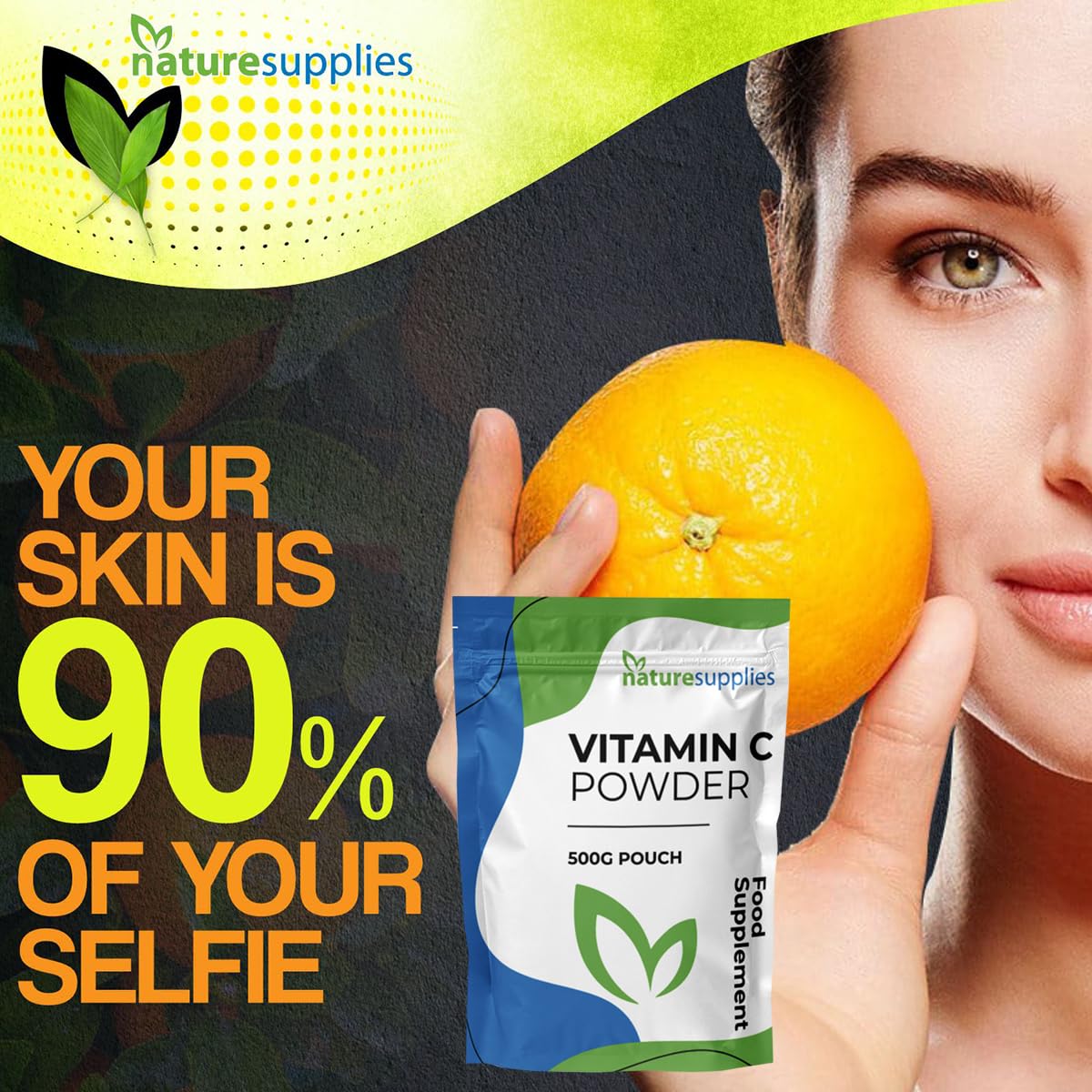 Vitamin C Powder 500g Ascorbic Acid UK Non GMO - Pharmaceutical Grade, Highly Concentrated No Chemicals in Our Supplements - Suitable for Vegans - Naturesupplies…