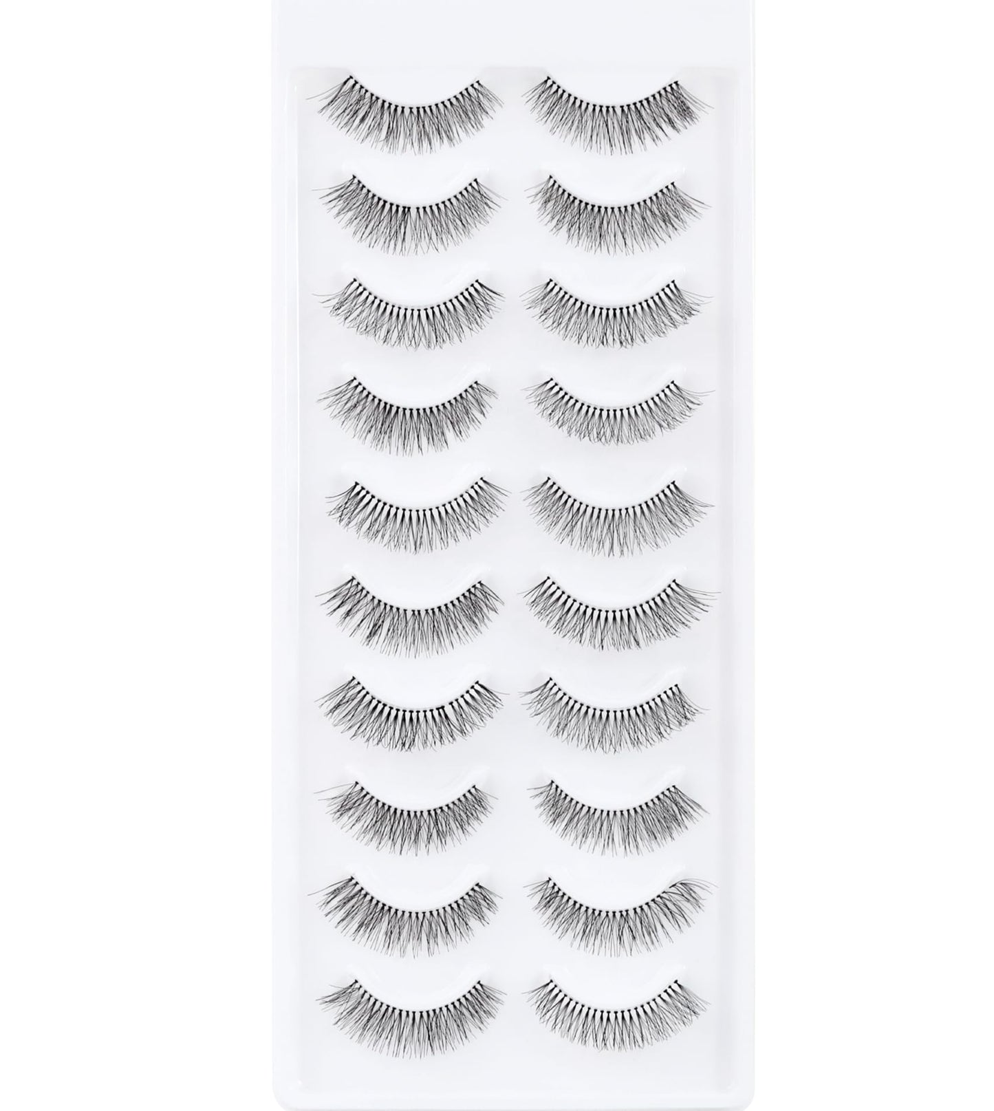 10 pairs Natural False eyelashes 3D Fake Lashes 100% Handmade Short Soft Reusable Eye Lash Transparent Strip Lashes Natural looking eyelash by EMEDA (Natural False Lashes 07)