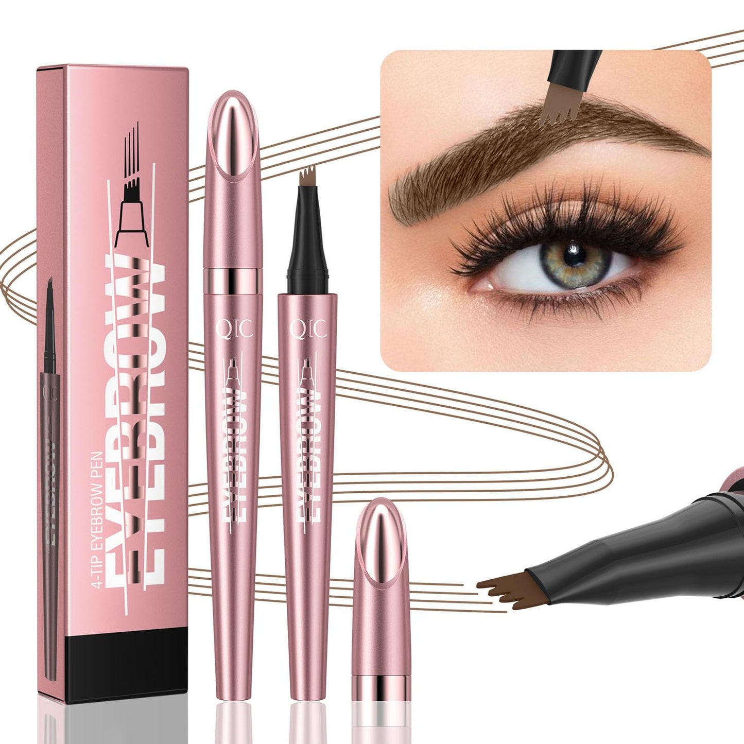 Anifer (01 Light brown) microblading eyebrow pencil,eyebrow pencil hair drawing,eyebrow pencil with fork tip,eyebrow pencil microblading effect,waterproof eyebrow pencil