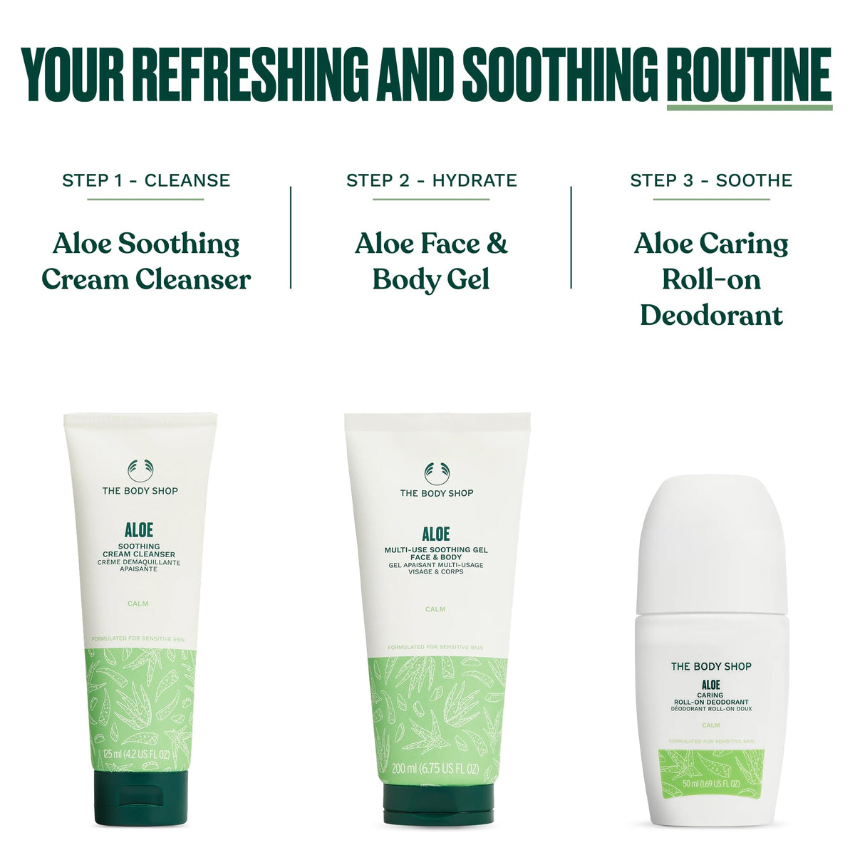 The Body Shop Aloe Multi-use Soothing Face & Body Gel (1x 200ml), Hydrating Aloe Vera Gel for Sensitive Skin, 98% Natural Origin Ingredients, Vegan & Fragrance-Free