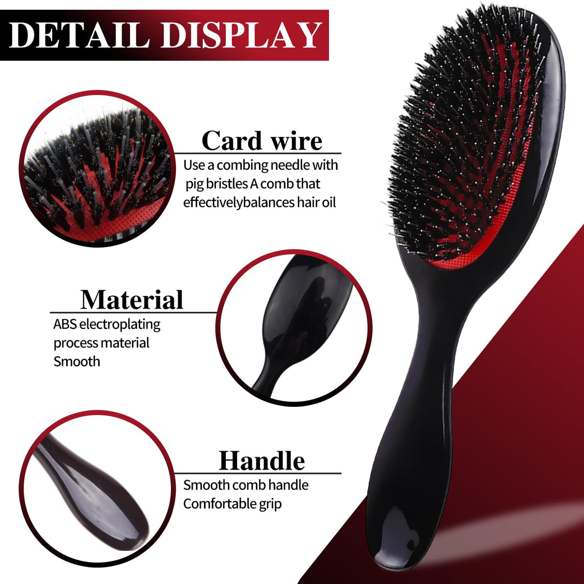 Solvayne Paddle Hair Extension Brush, Anti-Static Massage for Hair Extensions and Wigs, Gentle Detangling Brush for All Types