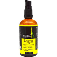 Feelia - Organic Avocado Oil - Cold Pressed, Rich in Vitamins A, D, E & Omega 3, High in Oleic Acid, 100% Pure & Organic - 100ml