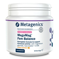 Metagenics - MegaMag Fem Balance Magnesium Glycinate Powder - with Vitamin B6, Calcium and Vitamin C - Female Health & Hormone Regulation - Citrus Orange, 30 Servings