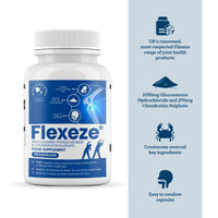 The Good Vitamin Company Flexeze: 90 Capsules - Premium Dietary Supplement with Glucosamine & Chondroitin for Bone and Joint Care by Good Vitamin Company