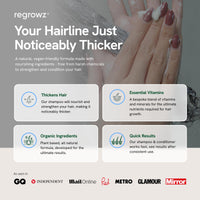 Regrowz Refresh & Balance Kit – Sulphate-Free Shampoo & Conditioner Set with Scalp Massager – Thickening Shampo, Volume Conditioner & Massage Brush, Scalp Treatment for Men & Women | Hair Care Bundle