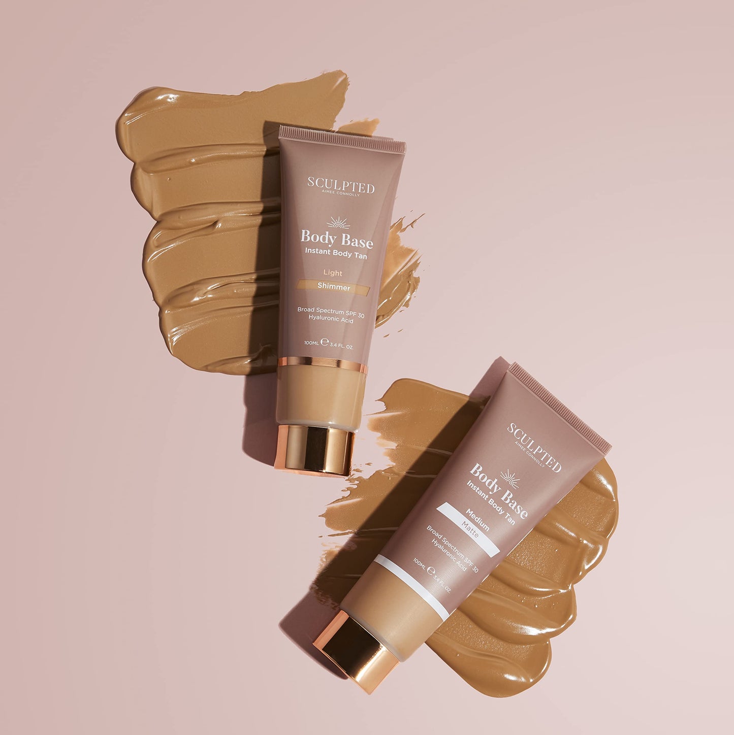 SCULPTED by Aimee Connolly Body Base Instant Tan from Sculpted by Aimee Connolly 100ml - Water-Resistant, Hydrating, Luminous Lotion with SPF30 for an Instant Natural Tan (Medium Matte)