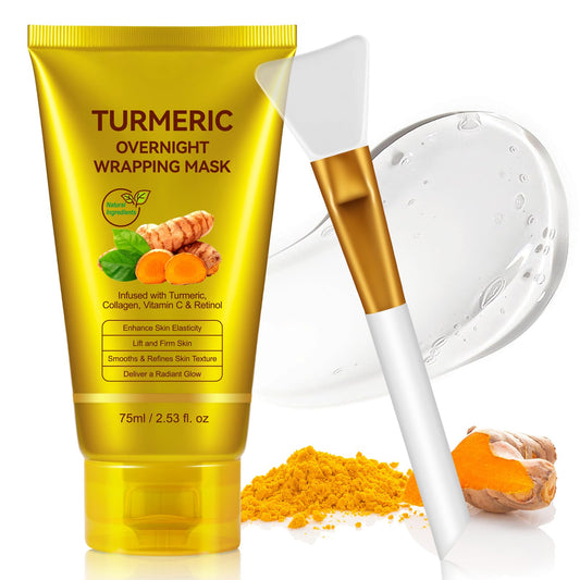 chenyayun Turmeric Vitamin C Collagen Overnight Wrapping Peel Off Mask with Retinol for A Clear, Dewy, Radiant Complexion Against Roughed & Stressed & Saggy Skin, Anti-Aging/Wrinkles/Fine Lines, 2.53 Oz/75 ML