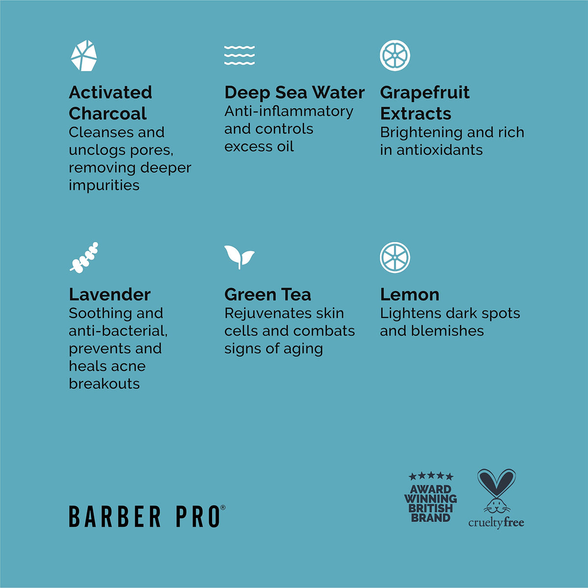 BARBER PRO Face Putty Peel Off Mask with Activated Charcoal | Detoxifying, Cleansing, & Brightening | Peel Off Face Masks | Mens Skincare |