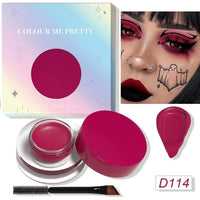NACGUO 12 Color Eyebrow Pomade Gel Eyeliner Cream Eyeshadow Long Lasting Waterproof Matte Eyebrow Pomade Gel Eyeliner Eyeshadow with Brush for Daily or Cosplay (Red)