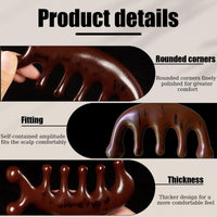 Huakaile 2 Pcs Wooden Scalp Massage comb, Natural Gua Sha Hair Comb Brush, Wide Tooth Wood Scalp Massager Comb for Hair Growth Women Men Meridians Head Face Neck stimulator (2)
