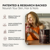 Inspiriko Bovine Collagen Powder for Women. Award Winning, 50 Servings, Hydrolyzed Collagen Supplements for Women with Hyaluronic Acid, Biotin & Vitamin C. EU Grass-Fed, Unflavoured 510g