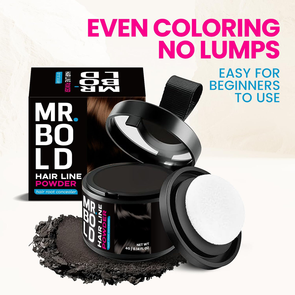 Mr.Bold Hairline Powder Dark Blonde 10g Instant Root Touch Up & Grey Coverage, Natural Hairline Concealer for Thinning Areas, Sweat Resistant & Windproof, Root Cover up for Women & Men