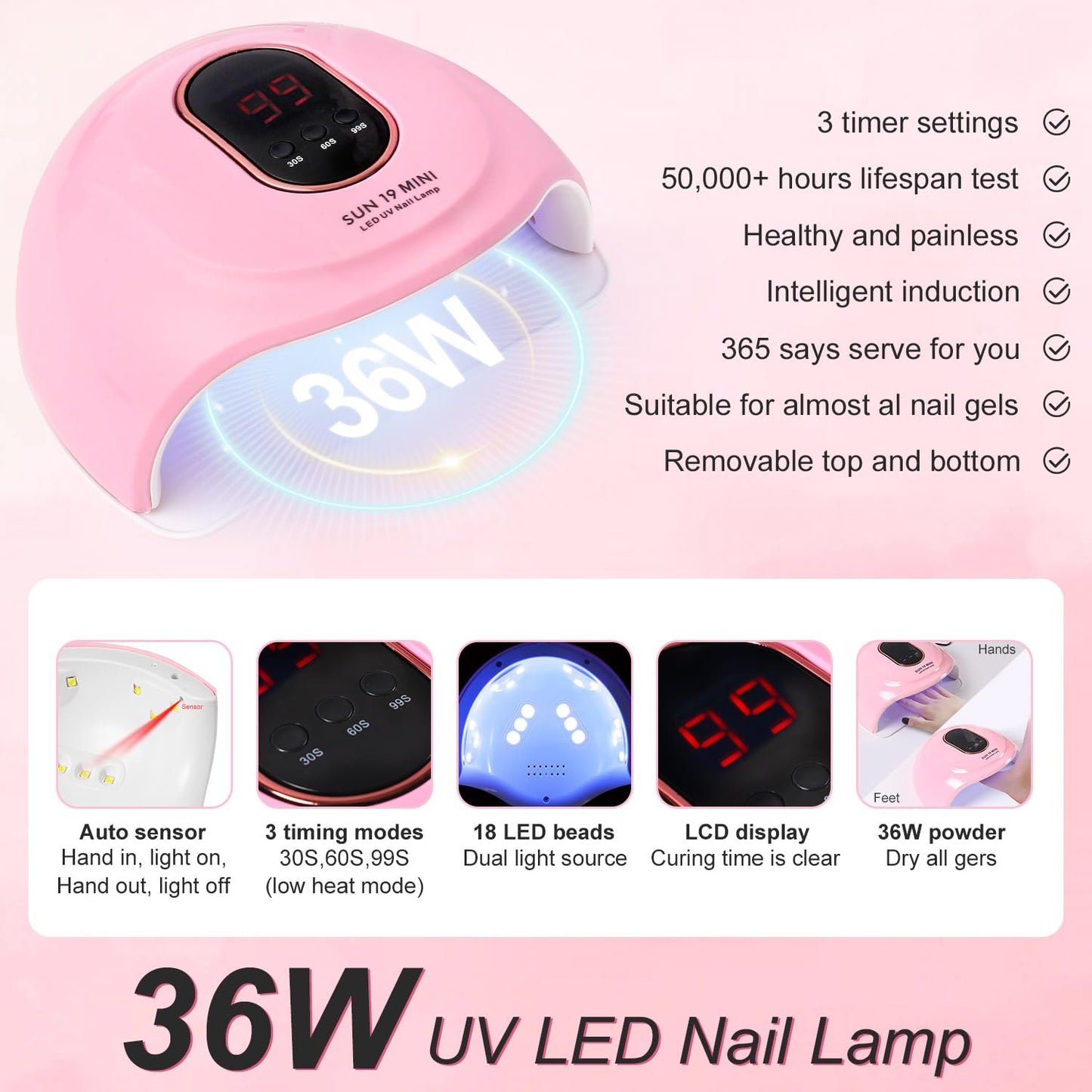 DouborQ Acrylic Nail Kit with Electric Nail Drill Nail Lamp,U V Nail Dryer Light Nail Art Tools,False Nail Tips Starter Set Acrylic Nail Art Supplies for Beginner with Everything (1-6)