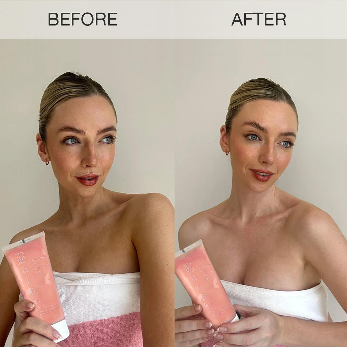 LUNA BY LISA JORDAN Bare By Vogue Express Tan Remover Gel - Quickly Removes Fake Tan While Hydrating Your Skin - Contains Aloe Vera & Glycerin - Self Tan Eraser, 200ml