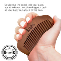 Wooden Labour Comb by RustiK, Natural Pain Relief, Splinter Free Pear Wood, Acupressure, Can be used with Birthing, Labor, Anxiety, adhd, Autism or Pain/Stress Situations. Squeeze/Fidget.