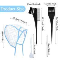 Bewudy 12 Pcs 4 Sets of Highlight Cap with Hooks, Hair Highlighting Caps, Highlight Hair Coloring Frosting Dye Kit for Salon Hair Dyeing Hairdressing (Purple+Blue)
